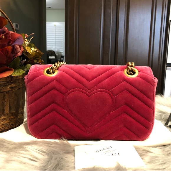 ❤️SOLD❤️Gucci marmont pink velvet embroidered bag - Picture 3 of 8